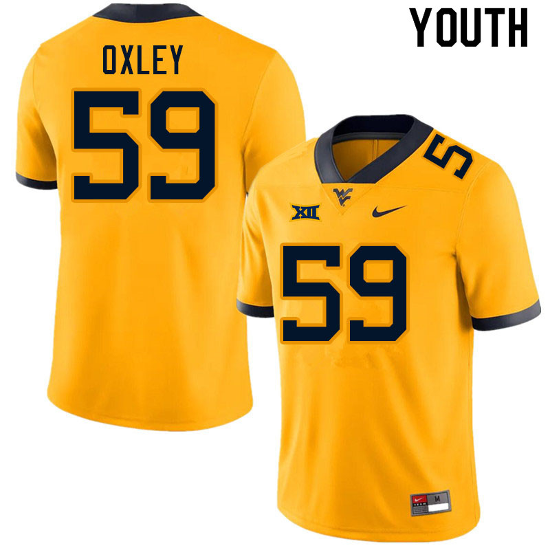 NCAA Youth Jackson Oxley West Virginia Mountaineers Gold #59 Nike Stitched Football College Authentic Jersey UK23M70CZ